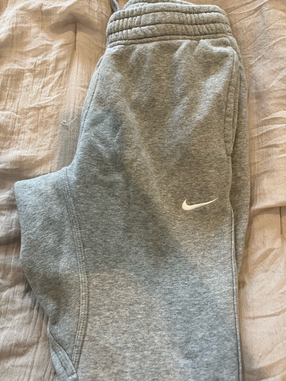 Nike Gray Jogger Sweatpants with White Swoosh